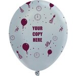 Custom Happy Birthday Balloons - White -  