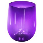 Custom Imprinted 12 oz. Plastic Stemless Wine Glass, Full Color - Purple