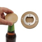 Custom Imprinted Bamboo Magnetic Bottle Opener, Full Color -  