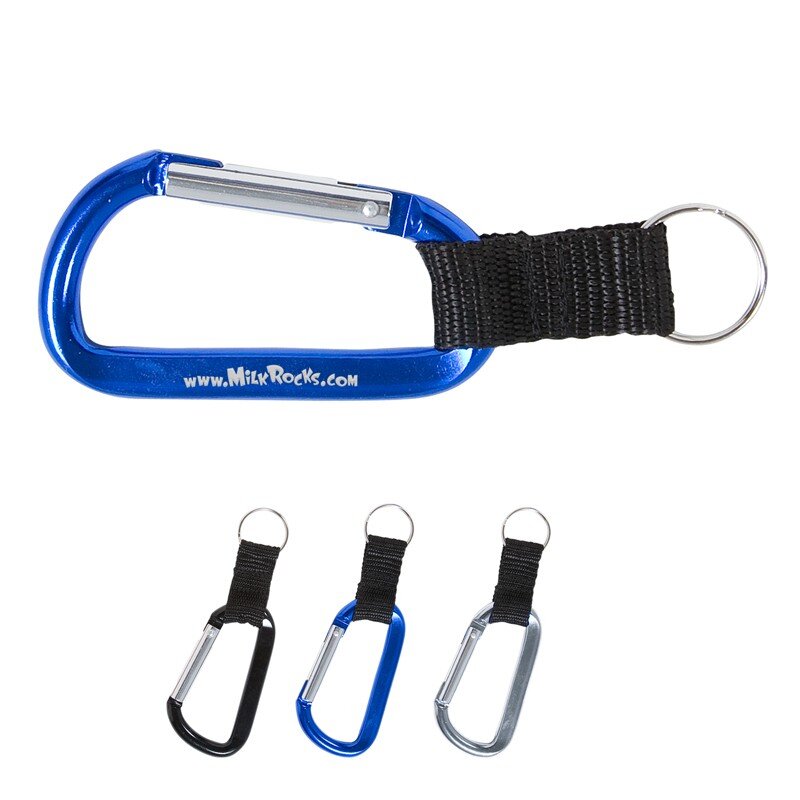 Main Product Image for Custom Imprinted Carabiner with Strap and Split Ring