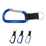 Custom Imprinted Carabiner with Strap and Split Ring -  