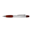 Custom Imprinted Elite Pen With Matching Color Highlighter Combo - Silver-red