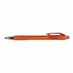 Custom Imprinted Mardi Gras Grip Pen Full Color - Transparent Orange