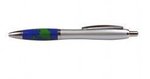 Custom Imprinted Pen - Emissary Click Pen - Global Theme - Silver