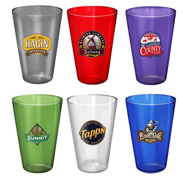 Main Product Image for Custom Imprinted Plastic Pint Glass  16 oz. - Full Color