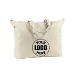 Custom Printed Canvas Zippered Book Tote -  