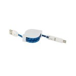Custom Printed Charging Cable 3-in-1 Fabric Charge-It(TM) Cable - Blue