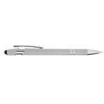 Custom Printed CORE365 Rubberized Aluminum Click Stylus Pen - Platinum