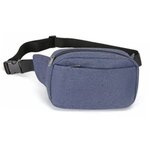 Custom Printed Heathered Fanny Pack 3 pockets - Blue