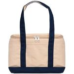 Custom Printed Insulated Cotton Lunch Tote - Navy Blue