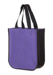 Custom Printed Matte Laminated Tote Bag 12" x 15" - Purple-black