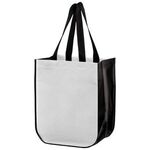 Custom Printed Matte Laminated Tote Bag 12" x 15" - White-black