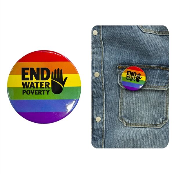 Main Product Image for Custom Printed Rainbow Button