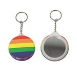 Custom Printed Rainbow Mirror Keychain - Multi Color