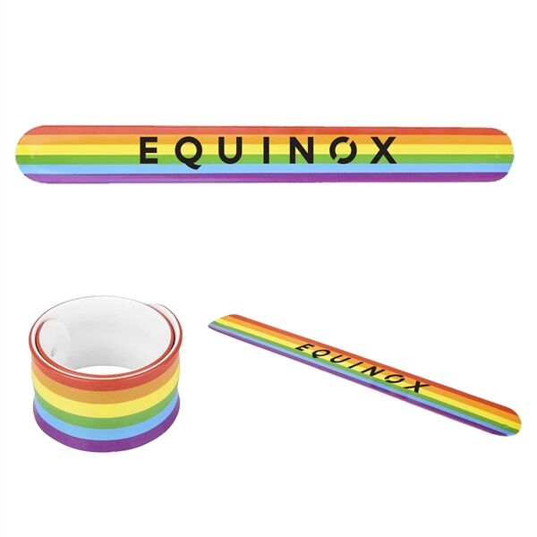 Main Product Image for Custom Printed Rainbow Slap Bracelet