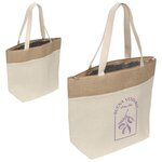 Custom Printed Savanna Jute & Recycled Cotton Cooler Tote Bag -  