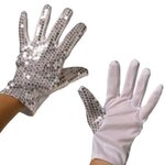 Custom Printed Sequin Glove - Silver
