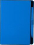 Custom Printed Soft Touch Notebook with Pen - Electric Blue
