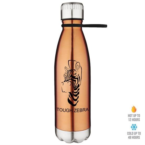 Main Product Image for Custom Printed Stainless Steel Bottle with Silicone Strap 17 oz