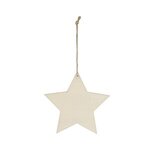 Custom Printed Wood Star Ornament - Beige