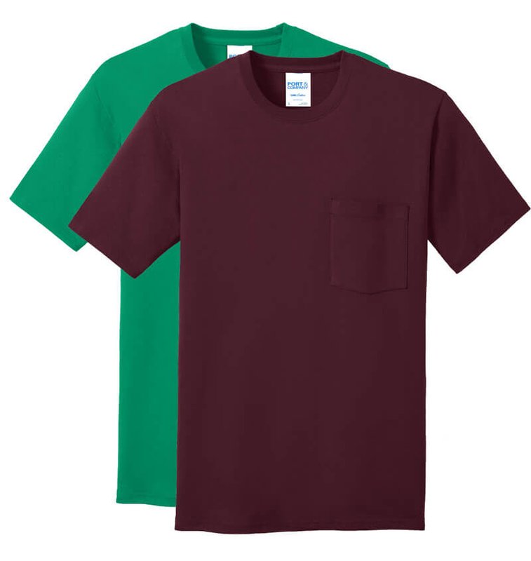 Main Product Image for Custom T Shirt Design Port & Company Core Cotton Pocket Tee.