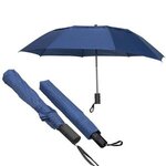 Custom Umbrella Folding Vented Auto Open - 44in - Blue-navy