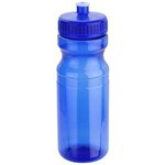 Cycler 24oz PET Eco-Polyclear(TM) Bottle with Push-Pull Lid - Clear Blue