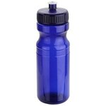 Cycler 24oz PET Eco-Polyclear(TM) Bottle with Push-Pull Lid - Clear Navy Blue