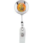 Dalila Round Badge Holder - Chrome