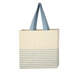 Dash Jute Tote Bag - Light Blue With Natural