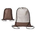 Delphine Non-Woven Drawstring Backpack - Brown