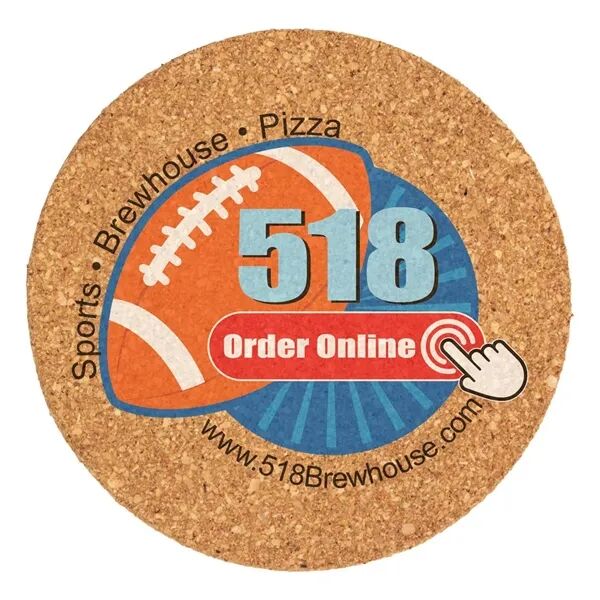 Main Product Image for Custom Imprinted Deluxe Cork Coaster, Full Color Digital