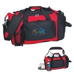 Deluxe Sports Duffel Bag - Red With Black