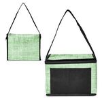 Denim Pattern Non-Woven 6 Pack Lunch Bag - Green