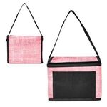 Denim Pattern Non-Woven 6 Pack Lunch Bag - Red
