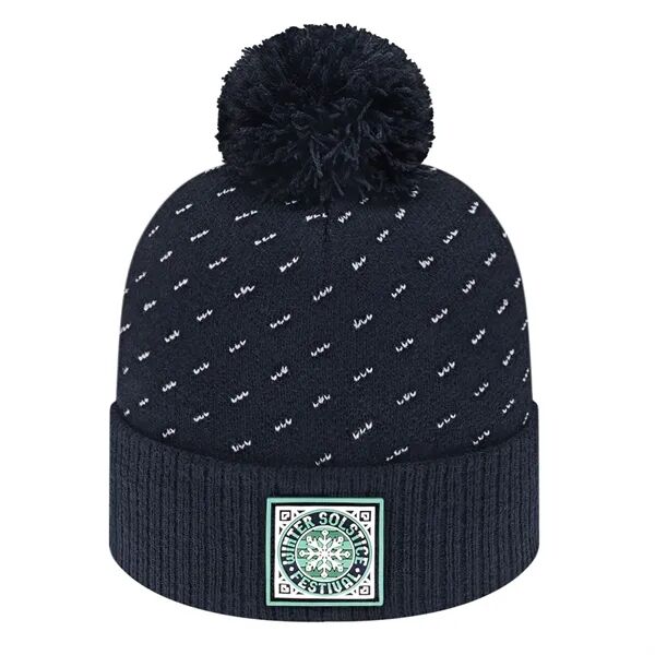 Main Product Image for Custom Embroidered Diagonal Dash Knit Cap with Ribbed Cuff