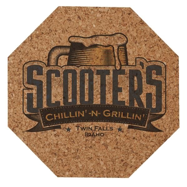 Main Product Image for Digital 3.5" Octagon Cork Coaster USA Made