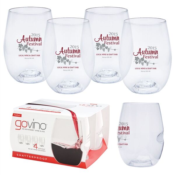 Main Product Image for Dishwasher Safe Govino16oz Wine Glass 4 Pack