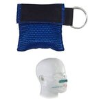 Disposable CPR Face Mask Keychain - Blue