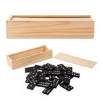 Dominoes In Wood Box - Tan-black