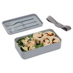 Double Decker Lunch Box with Bamboo Lid & Utensils -  