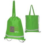 Double Feature Non-Woven Drawstring Tote Bag -  