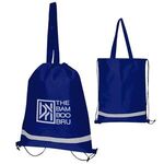 Double Feature Non-Woven Drawstring Tote Bag -  