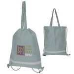 Double Feature Non-Woven Drawstring Tote Bag -  