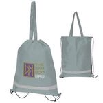 Double Feature Non-Woven Drawstring Tote Bag -  