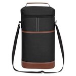 Double Wine Kooler Bag - Black With Brown