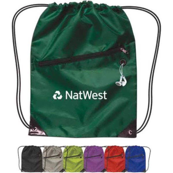 Main Product Image for Imprinted Drawstring Backpack With Zipper