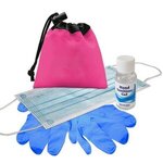 Drawstring Hand Sanitizer Pouch - Hot Pink