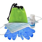 Drawstring Hand Sanitizer Pouch - Lime Green