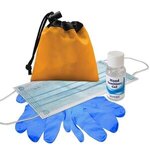 Drawstring Hand Sanitizer Pouch - Orange